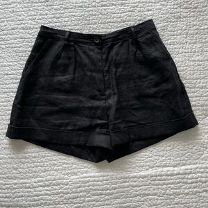 Faithfull the Brand black linen shorts